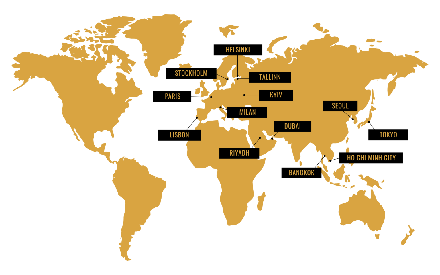 Entrylab partner network on a map.